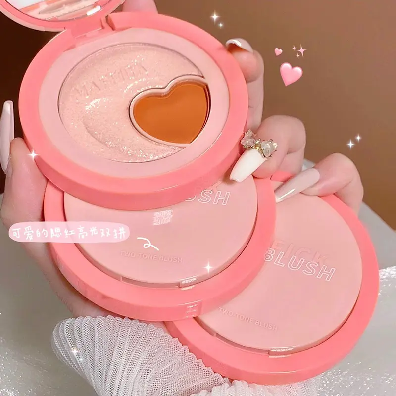 MAFFICK Peach Two-color Blush Love Nude Makeup Delicate Brightening Repair Plate Enhance Complexion