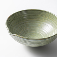 Bol en céramique de 9 pouces vert haricot, résistant aux hautes températures, vaisselle de cuisine professionnelle, compatible lave-vaisselle, bol à salade unique
