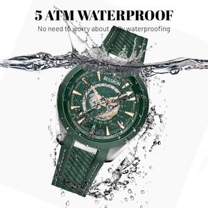 Reloj de Cuarzo de Lujo Verde con Logotipo Personalizado, Correa de Acero Inoxidable 304, Resistente al Agua 5ATM, Esfera con Agujas Resistentes a los Arañazos, Estilo Moderno - Product Image 4