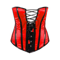 Corset Bustier Sexy en Satin de Haute Qualité pour Femme, avec Baleines en Acier, Volants en Dentelle sur le Devant, Body Respirant et Écologique, Tailles Moyennes et Grandes