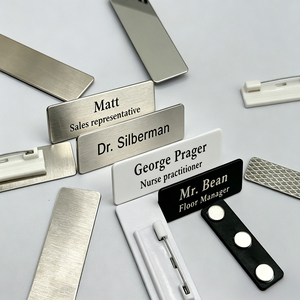 Placa de Identificación Personalizada de Acero Inoxidable, Resistente, con Grabado por Sublimación, Botón Magnético con Nombre para Empleados, para Uso Diario - Product Image 4