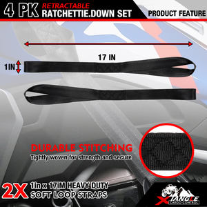 Listo para Enviar: Paquete de 2 Correas de Trinquete Autorretráctiles de 1"x10 pies y 1760 lbs, Amarres de Trinquete Autoenrollables para Motocicletas y ATV - Product Image 3