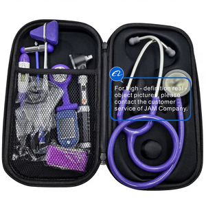 Kit de stéthoscope médical portable avec otoscope - Outils de diagnostic multifonctionnels pour infirmières/médecins (étui violet/rouge/bleu) - Product Image 1