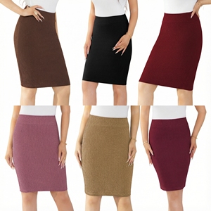 Vestido Midi Ajustado de Seda Brillante Personalizado de Alxin, Vestido Largo de Cintura Alta, Elástico y Ajustado, Ropa para Niñas, Faldas para Mujer - Product Image 1