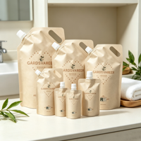 Sachets personnalisés biodégradables pour crème visage, échantillons cosmétiques, emballage en papier kraft avec bec verseur, sac en Mylar