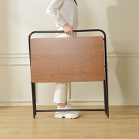 Petite table de bureau à domicile bureau d'ordinateur pliable portable avec étagère meubles peu encombrants pour étude d'ordinateur portable