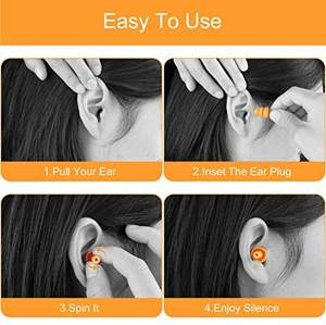 2025 Tapones para los oídos de seguridad con cable Cancelación de ruido Sensibilidad al ruido reutilizable Tapones para los oídos Bolsa Opp Protector de oídos Dormir Natación - Product Image 6