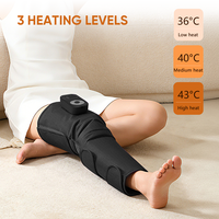 Masseur de jambes complet avec compression d'air et chaleur, masseur sans fil pour mollets et cuisses pour la circulation et la récupération, contrôle de la durée