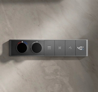 2025 nouveau Design en laiton massif dissimulé Horizontal LED affichage numérique vanne de dérivation vanne de mélangeur de douche avec verre trempé