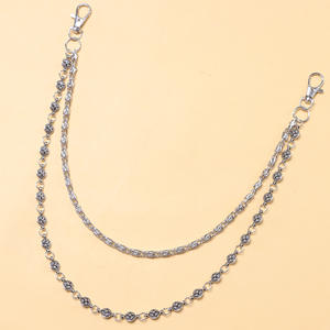 Cadena doble cruzada para pantalones, cadena de cintura de plata tibetana, estilo casual urbano, moda hip hop punk, cadena corporal - Product Image 6