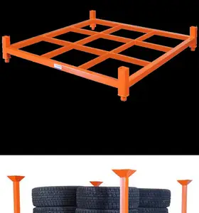 Agile Stacking Pallet Heavy Duty Stack Rack Galvanized For Outdoor Storage Portable Stack Metal Tire Rack