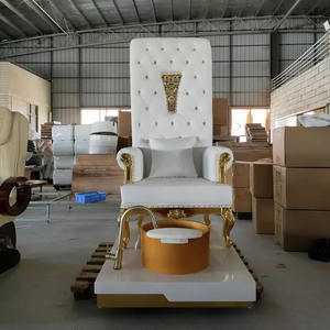 Silla de masaje de pies de fibra de vidrio para manicura, asiento de spa de alta gama de estilo europeo retro, Reina, espalda alta, ZY-PC002A lavabo - Product Image 4