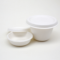 Plat et tasses jetables de sauce à dessert de forme carrée de bagasse de canne à sucre