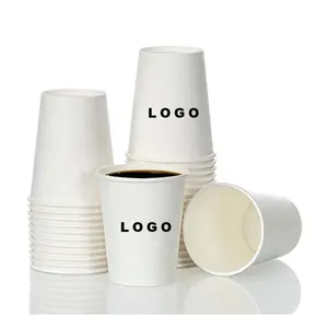 Custom Printing 3Oz 6Oz 7Oz 9Oz 12Oz Dubbele Wand Wegwerp Papieren Bekers Hete Koffie Papier Cup Met Mouwen En Deksel