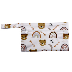 Sac à couches imprimé mini, sacs étanches à fermeture éclair simple 13,5 <span class=keywords><strong>x</strong></span> <span class=keywords><strong>21</strong></span> <span class=keywords><strong>cm</strong></span>, sac à main étanche avec poignée à pression - Product Image 1