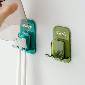 Estante de pared para baño y cocina, sin perforaciones, para cepillos de dientes y vasos, sin plegar - Product Image 1