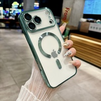 Étui magnétique en TPU, protection intégrale à 360°, placage magnétique, design transparent, grande fenêtre, compatible avec 17