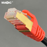 Kabel Ethernet Kucing 7 Kaki 100 MHz, Kabel LAN RJ45 10 Gigabit 600MHz Tugas Berat Magelei 26AWG