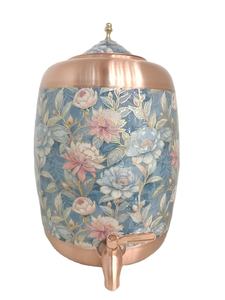 Distributeur d'eau en cuivre pur imprimé de qualité supérieure de 8 litres / Matka avec robinet anti-fuite, design classique pour la maison et le bureau, bienfaits ayurvédiques pour la santé - Product Image 3