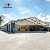 Tenda Gudang Luar Ruangan Besar, Rangka Aluminium Tugas Berat, PVC Tahan Air, Bentangan Bebas untuk Penampungan Peralatan Industri