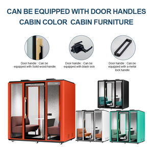 Cabine de bureau insonorisée moderne pour 4 personnes avec isolation acoustique de 28 dB, structure modulaire en aluminium pour bureau à domicile, entrepôt, hôpital et école - Product Image 5