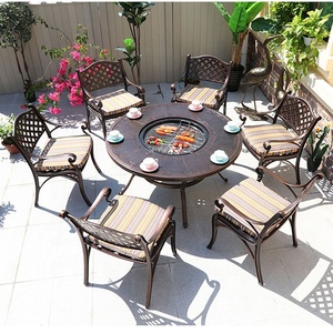 Classic Multi Function Outdoor Picnic <b>BBQ</b> <b>Table</b> Camping Kitchen Patio Garden Aluminum Dining Set Garden Outdoor Furniture Set - Product Image 2