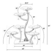 Coloré grand grand arbre à chat tour escalade fleur hamac arbre à chat avec des poteaux en peluche et en sisal de qualité supérieure meubles pour chat