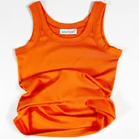 2022 di alta qualità arancione fitness bodycon ragazze personalizzate girocollo design signore cotone crop canotte donna