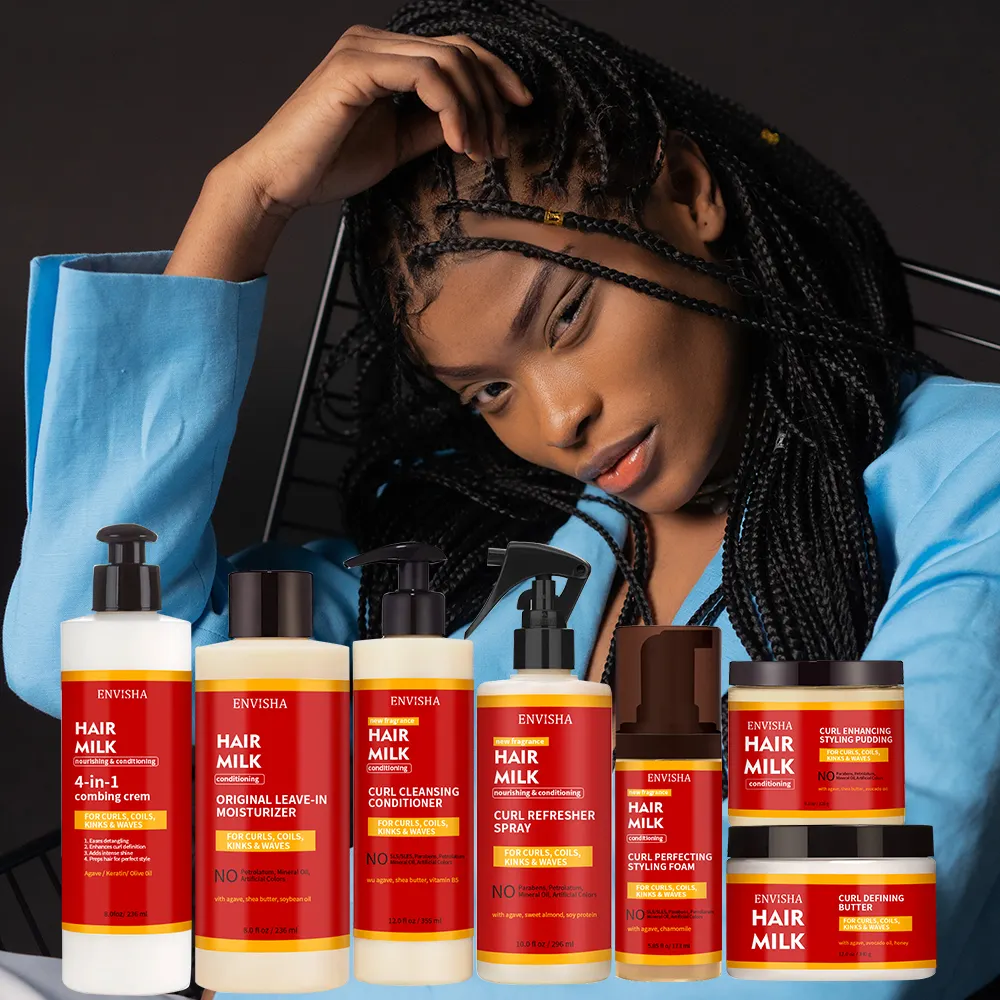 Beurre de cheveux bouclés naturels lissage coffret cadeau crème de traitement à la kératine laisser dans le revitalisant Kit de cheveux africains