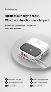 Câble intégré Portable 10000mah Power Bank PD22.5w, support de téléphone chargeur sans fil Power Bank - Product Image 2