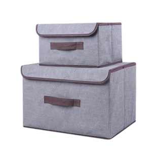 Boîte de rangement pliable en tissu non tissé gris pour la maison, vêtements, sous-vêtements, chaussettes, jouets pour enfants et cosmétiques (vente en gros) - Product Image 5