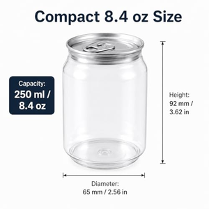 Transparent PET Beverage Cans Drinking <b>Bottle</b> <b>Plastic</b> Juice Cans With Lids PET Drinking <b>Bottles</b> <b>Plastic</b> for Drinks - Product Image 3