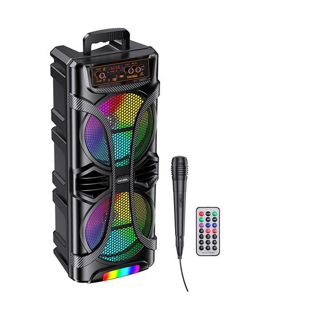 KAKUSIGA New Arrival Power Speaker Double 8inch Quality Sound Wireless Speaker with Microphone