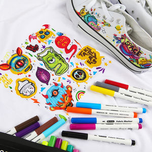 GXIN P-A03201 <span class=keywords><strong>marqueur</strong></span> de tissu personnalisé, assortiment de 18 couleurs, <span class=keywords><strong>marqueur</strong></span> de tissu, stylo résistant à la décoloration et à l'eau, <span class=keywords><strong>marqueur</strong></span> de tissu <span class=keywords><strong>permanent</strong></span> - Product Image 5