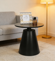 Table basse en bois décorative portable noire créative haut de gamme pour petits appartements, mobilier de salon moderne nordique