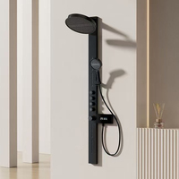 Nouveau panneau de douche numérique intelligent à affichage LED, robinet de douche mural en laiton, ensemble de douche à effet pluie pour salle de bain, appartement, hôtel