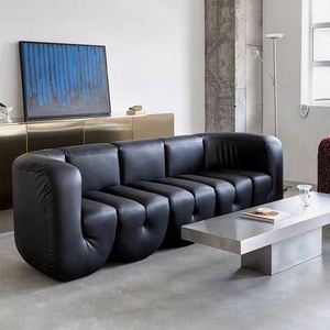 Set da Soggiorno GEDO 2026 in Vera Pelle Europea, Divano di Lusso in Legno Antico - Product Image 2