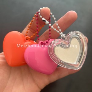 กล่องใส่บลัชออนเปล่ารูปหัวใจสีชมพู ISMAN ขนาดเล็ก 2 กรัม พร้อมกระจกและพวง<span class=keywords><strong>กุญแจ</strong></span>มุก กล่องใส่ลิปสติก - Product Image 2