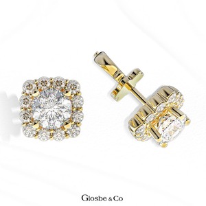 ต่างหูเพชรโมอิสซาไนต์เงินแท้ ดีไซน์ตามสั่ง OEM ODM ขนาด 6 มม. ทองเหลือง ทองขาว ทองชมพู - Product Image 2