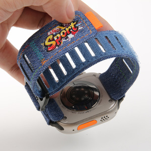 Correa de reloj Denim Graffiti compatible con <span class=keywords><strong>Apple</strong></span> <span class=keywords><strong>Watch</strong></span>, correa deportiva transpirable - Product Image 2