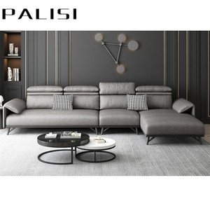 Ensemble de canapés en <span class=keywords><strong>cuir</strong></span> bleu marine sectionnels de haute qualité Salon Simple Nordic Fashion L forme Corner Chaise Sofa - Product Image 6