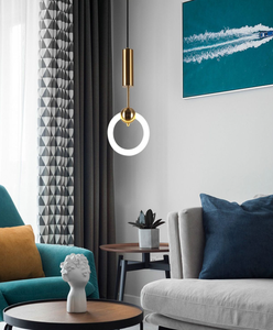 Lampu Gantung Minimalis Bentuk Anting Bercahaya 360 Derajat untuk Kamar Tidur, Samping Tempat Tidur, Ruang Tamu, Dinding Latar Belakang, Lampu Gantung Satu Kepala - Product Image 4