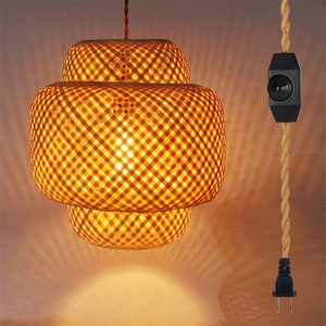 Sunsir SKD Home Decor Restaurant Natural Bamboo Pendant <b>Light</b> Hand Woven Pendant Lighting Bohemia Hollow Wicker Hanging <b>Light</b> - Product Image 2