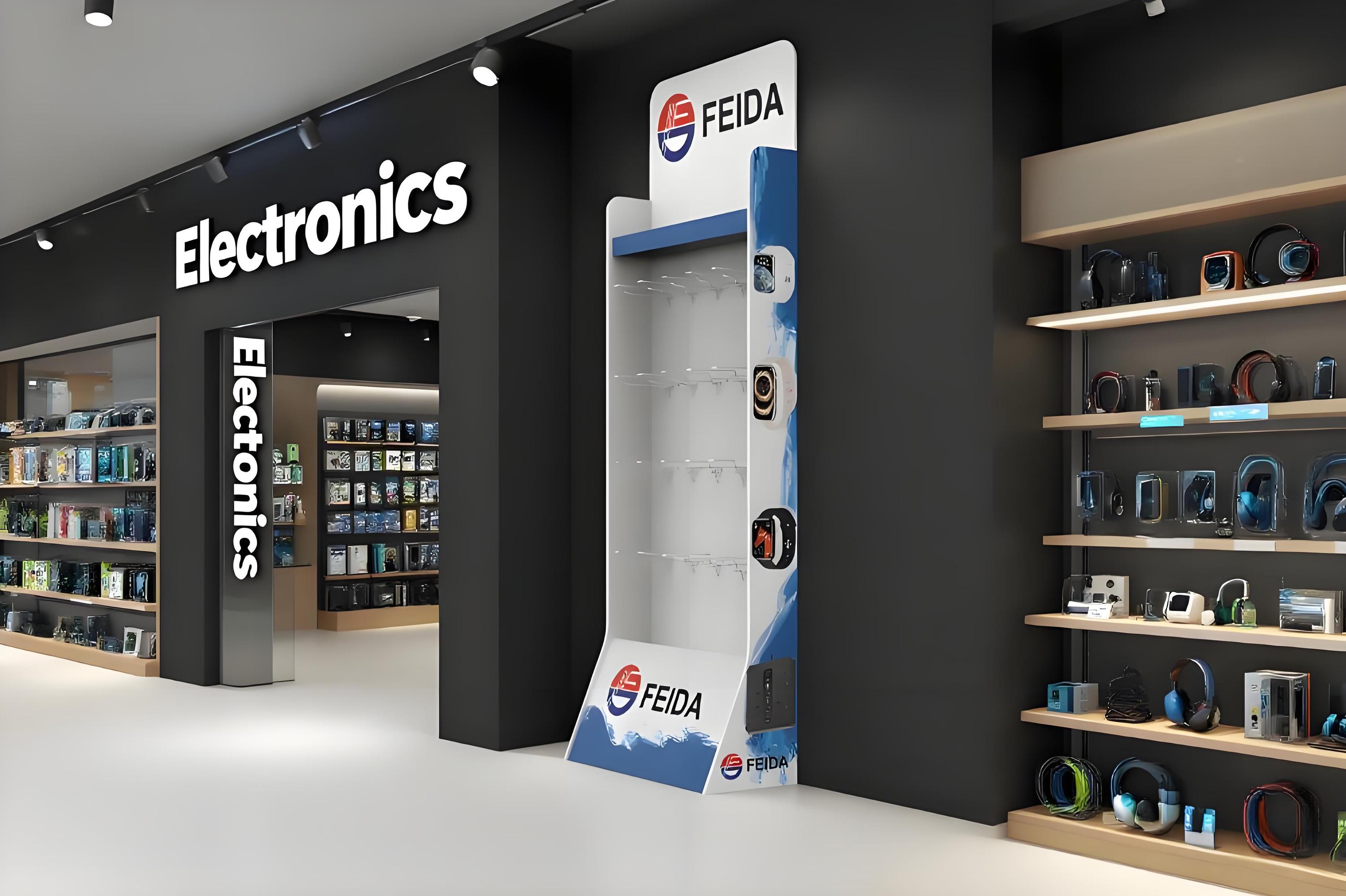 Apache Custom Single-Sided PVC Electronics Display Stand for Supermarket Shelves for Electronics Shop and Retail Store — view 3