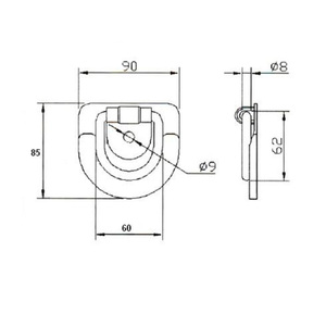 <b>Truck</b> Flush Mount Lashing Ring <b>Flatbed</b> Trailer D Ring Tie Down Anchor Recessed Deck Ring - Product Image 4