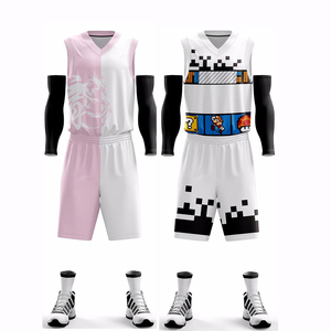 Échantillon à sublimation personnalisée maillots de <span class=keywords><strong>basket</strong></span>-ball grande taille <span class=keywords><strong>pour</strong></span> hommes robes réversibles derniers ensembles d'uniformes d'équipe de <span class=keywords><strong>basket</strong></span>-ball - Product Image 3