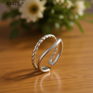 เอมี่ เอมี่แฟชั่นริง A3422 925 ชุบเงินดีไซน์ทันสมัยสำหรับผู้หญิงสวมใส่ทุกวันของขวัญเครื่องประดับ - Product Image 2