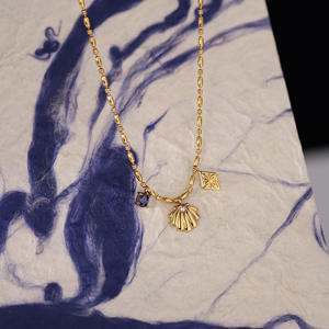 Collar geométrico de moda con incrustaciones de perlas de imitación chapadas en oro de acero inoxidable, accesorio de moda para mujer - Product Image 5