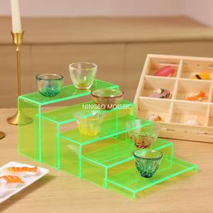 Sliding <b>Acrylic</b> Transparent Green Perfume Stand Organizer Rectangular Display Risers <b>Shelves</b> Figures Cupcake - Product Image 5