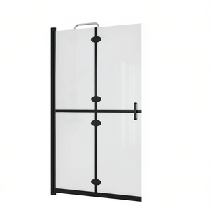 Mampara de Ducha Plegable de 31.5x74.8 con Marco, Vidrio ESG, Diseño Minimalista - Product Image 1